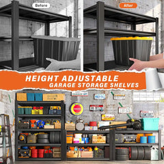 REIBII 72" H Heavy Duty Garage Shelving, Adjustable Storage Shelving Basement Shelving for Warehouse