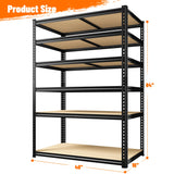 Reibii 40”W Storage Shelves, Heavy Duty Garage Shelving Load 2,500lbs , Metal Shelves for Pantry Kitchen Basement Closet
