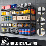 REIBII 60"W x 72"H 5-Tier Industrial Garage Shelving,3000LBS Heavy Duty Storage Shelves,Adjustable Metal Shelving for Basement Warehouse
