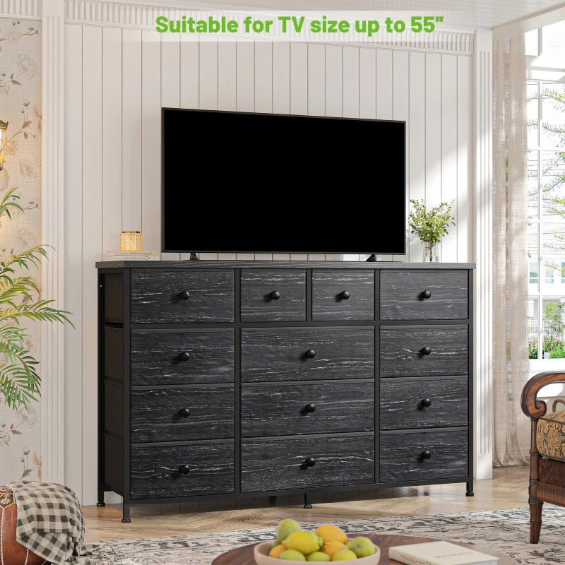 Reibii Extra Wide 39.4" 13-Drawer Dresser TV Stand, Metal Frame & Fabric Drawers Storage Cabinet for Bedroom, Living Room, Hallway, 39.4"Wx 31.5"H x Reibii Extra Wide 39.4" 13-Drawer Dresser TV Stand, Metal Frame & Fabric Drawers Storage Cabinet for Bedroom, Living Room, Hallway, 39.4"Wx 31.5"H x