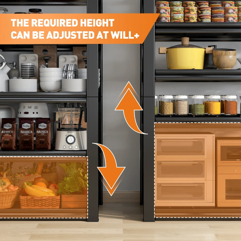 REIBII 35.5" W x 72" H Metal Shelving, 2500 LBS Adjustable Storage Shelves for Garage, Basement, Kitchen and Pantry