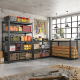 REIBII 72"H Garage Shelving Unit,Adjustable 5-Tier Metal Shelving Unit,Sturdy Metal Shelving for Basement, Warehouse