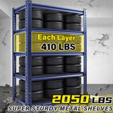 REIBII 72"H Garage Shelving Unit 2050 LBS,Adjustable 5-Tier Metal Shelving Unit,Sturdy Metal Shelving for Basement, Warehouse