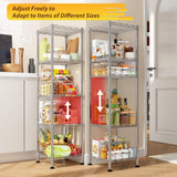 Reibii 12" Narrow 5-Tier Wire Shelving Unit, Metal Storage Rack for Closet, Bathroom & Kitchen