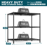 Reibii 35.4"W Heavy Duty Metal Shelving,Adjustable Storage Shelf for Laundry Bathroom Kitchen