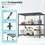 Reibii 35.4"W Heavy Duty Metal Shelving,Adjustable Storage Shelf for Laundry Bathroom Kitchen