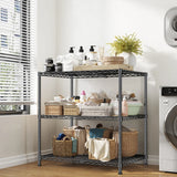 Reibii 35.4"W Heavy Duty Metal Shelving,Adjustable Storage Shelf for Laundry Bathroom Kitchen