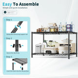 Reibii 35.4"W Heavy Duty Metal Shelving,Adjustable Storage Shelf for Laundry Bathroom Kitchen
