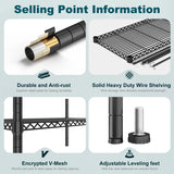 Reibii 35.4"W Heavy Duty Metal Shelving,Adjustable Storage Shelf for Laundry Bathroom Kitchen