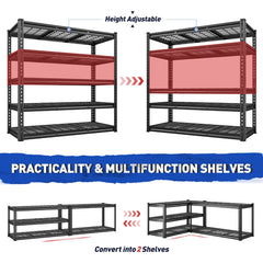 REIBII 48"W 5-Tier Garage Shelving, 2800lbs Adjustable Storage Shelves, Rack Units for Warehouse, Basement, Workshop