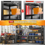 REIBII 36" W 5-Tier Garage Shelving,2650LBS Heavy Duty Adjustable Metal Storage Rack, Ultra-Sturdy Shelving for Garage, Basement & Workshop