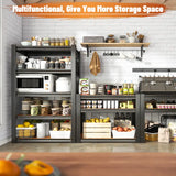 REIBII 5 Tier Laminated Metal Shelving Unit Adjustable Storage Utility Rack Heavy Duty Shelves for Kitchen Garage Pantry