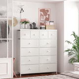 40.7"W 12 Drawers Dresser for Bedroom, Pantry, Chest for Living Room with Deep Drawes for Living Room 40.7"W x 11.9"D x 43.8"H