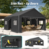 REIBII Heavy Duty Carport, 20x20 FT Portable Garage Carport, All Weather Portable Garage Shelter,  Removable Sidewalls, Outdoor Storage & Party Tent