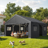 REIBII Heavy Duty Carport, 20x20 FT Portable Garage Carport, All Weather Portable Garage Shelter,  Removable Sidewalls, Outdoor Storage & Party Tent
