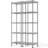 Reibii 12" Narrow 5-Tier Wire Shelving Unit, Metal Storage Rack for Closet, Bathroom & Kitchen