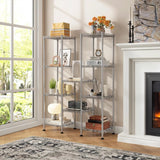 Reibii 12" Narrow 5-Tier Wire Shelving Unit, Metal Storage Rack for Closet, Bathroom & Kitchen