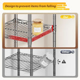 Reibii 12" Narrow 5-Tier Wire Shelving Unit, Metal Storage Rack for Closet, Bathroom & Kitchen