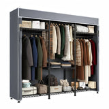 Raybee 75.5"H 800LBS Heavy Duty Clothes Rack with Cover, Portable Clothes Rack for Bedroom&Dorm, Wire Garment Rack