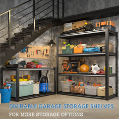 REIBII 59.9"H 4 Tiers Industrial Shelves Adjustable Shelving for Garage Warehouse Basement Pantry