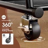 Raybee Double Rod Clothes Hanger Rack, Metal Rolling Clothing Rack With Wheels, 52"W x 20"D x (63"-69")H