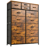 Dresser For Bedroom With 14 Drawers Tall Dresser For Funiture Large Dresser brown