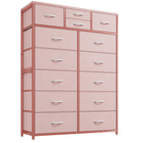 Dresser For Bedroom With 14 Drawers Tall Dresser For Funiture Large Dresser pink