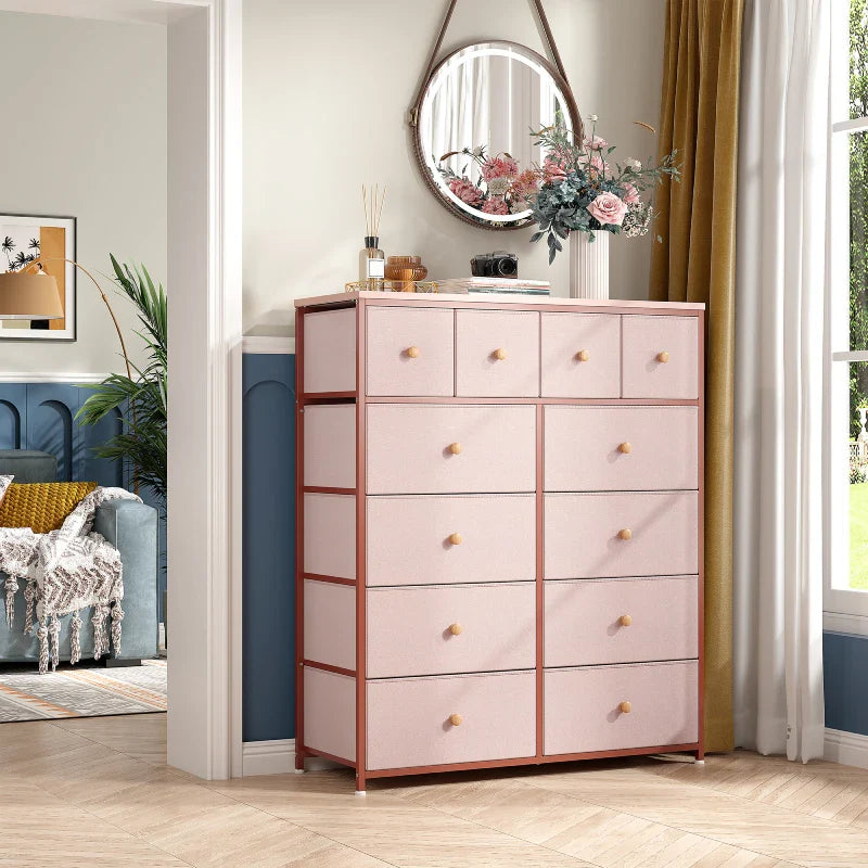 40.7"W 12 Drawers Dresser for Bedroom, Pantry, Chest for Living Room with Deep Drawes for Living Room 40.7"W x 11.9"D x 43.8"H, Grey 40.7"W 12 Drawers Dresser for Bedroom, Pantry, Chest for Living Room with Deep Drawes for Living Room 40.7"W x 11.9"D x 43.8"H, Grey