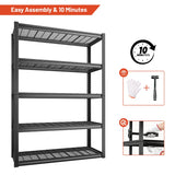 REIBII 5 Tiers  Storage Shelves 2500LBS basement storage shelves for Garage, Warehouse, Industrial,diy storage shelves