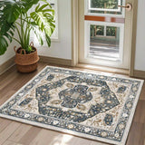 EnHomee Boho Area Rugs,machine washable area rugs，area rugs for living room, Low Pile Vintage Carpet