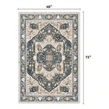 EnHomee Boho Area Rugs,machine washable area rugs，area rugs for living room, Low Pile Vintage Carpet