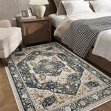EnHomee Boho Area Rugs,machine washable area rugs，area rugs for living room, Low Pile Vintage Carpet