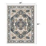 EnHomee Boho Area Rugs,machine washable area rugs，area rugs for living room, Low Pile Vintage Carpet
