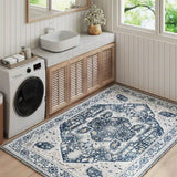 EnHomee Boho Area Rugs,machine washable area rugs，area rugs for living room, Low Pile Vintage Carpet