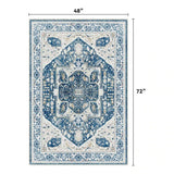 EnHomee Boho Area Rugs,machine washable area rugs，area rugs for living room, Low Pile Vintage Carpet