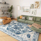 EnHomee Boho Area Rugs,machine washable area rugs，area rugs for living room, Low Pile Vintage Carpet