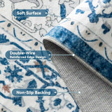 EnHomee Boho Area Rugs,machine washable area rugs，area rugs for living room, Low Pile Vintage Carpet