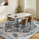 EnHomee Boho Area Rugs,machine washable area rugs，area rugs for living room, Low Pile Vintage Carpet