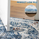 EnHomee Boho Area Rugs,machine washable area rugs，area rugs for living room, Low Pile Vintage Carpet
