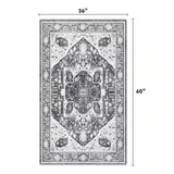 EnHomee Boho Area Rugs,machine washable area rugs，area rugs for living room, Low Pile Vintage Carpet