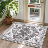 EnHomee Boho Area Rugs,machine washable area rugs，area rugs for living room, Low Pile Vintage Carpet