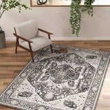 EnHomee Boho Area Rugs,machine washable area rugs，area rugs for living room, Low Pile Vintage Carpet