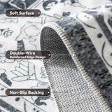 EnHomee Boho Area Rugs,machine washable area rugs，area rugs for living room, Low Pile Vintage Carpet