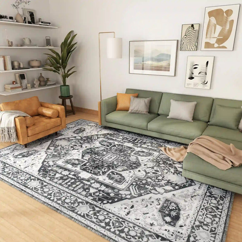 EnHomee Boho Area Rugs,machine washable area rugs,area rugs for living room, Low Pile Vintage Carpet
