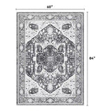 EnHomee Boho Area Rugs,machine washable area rugs，area rugs for living room, Low Pile Vintage Carpet