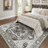 EnHomee Boho Area Rugs,machine washable area rugs，area rugs for living room, Low Pile Vintage Carpet