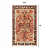 EnHomee Boho Area Rugs,machine washable area rugs，area rugs for living room, Low Pile Vintage Carpet