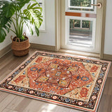 EnHomee Boho Area Rugs,machine washable area rugs，area rugs for living room, Low Pile Vintage Carpet