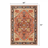 EnHomee Boho Area Rugs,machine washable area rugs，area rugs for living room, Low Pile Vintage Carpet