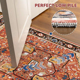 EnHomee Boho Area Rugs,machine washable area rugs，area rugs for living room, Low Pile Vintage Carpet